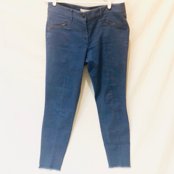SOLD Ann Taylor Loft Blue zipper skinny jeans - Picture 3 of 5